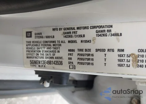 2009 Hummer H3T z USA, uszkodzony, nr VIN 5GNEN13E498143536